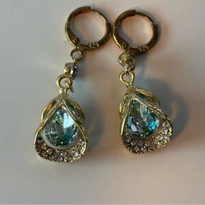 Silver 925 gold Teardrop Earrings